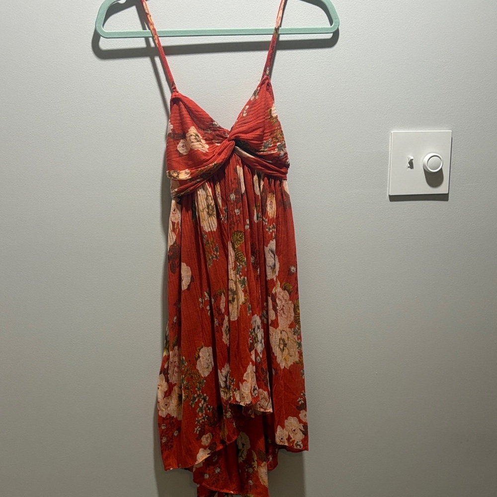 Free People Vibrant Red Textured Dress